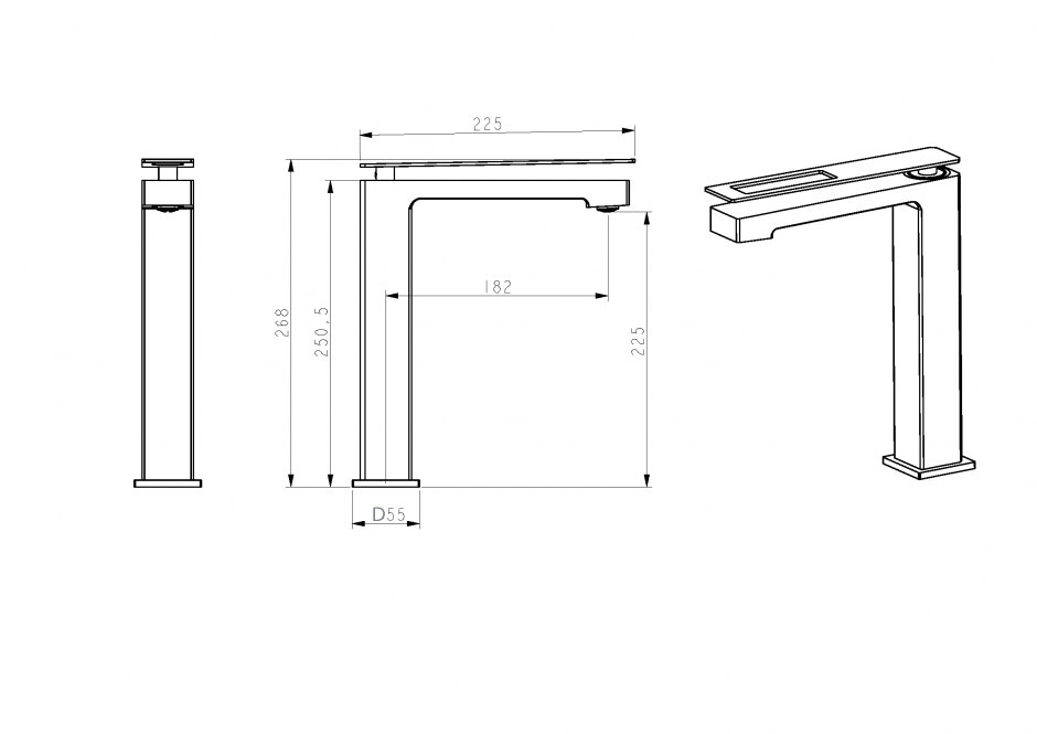Однорычажный смеситель на горизонтальную поверхность для раковины Boheme Q 142 ФОТО