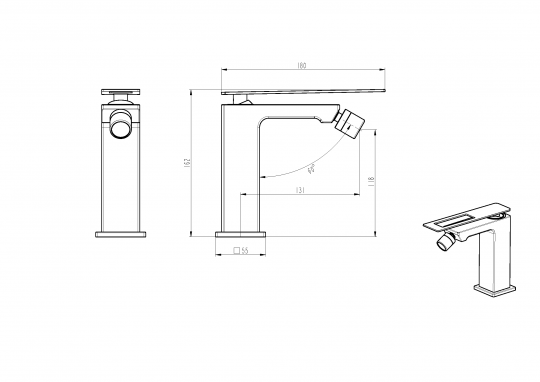 Смеситель однорычажный для биде Boheme Q 146 схема 7