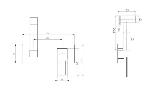 Гигиентческая лейка со смесителем Boheme Q 147 схема 8