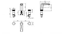 Вентильный встраиваемый смеситель для раковины Boheme Venturo 150, черный схема 4