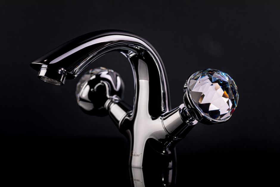 Вентильный смеситель на горизонтальную поверхность для раковины Boheme Brilante Presente 351 ФОТО