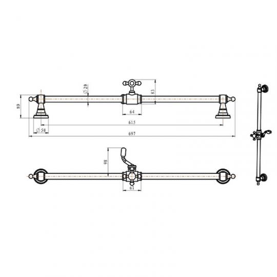 Душевая штанга Boheme Uno 420 схема 10