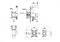Гигиеническая лейка со смесителем Boheme Imperiale 435 схема 2