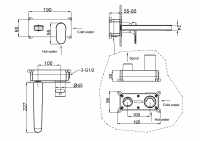 Однорычажный встраиваемый смеситель для раковины Boheme Spectre 455 схема 8