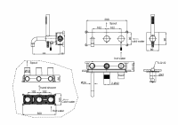 Однорычажный встраиваемый смеситель для ванны Boheme Uno 464 схема 12