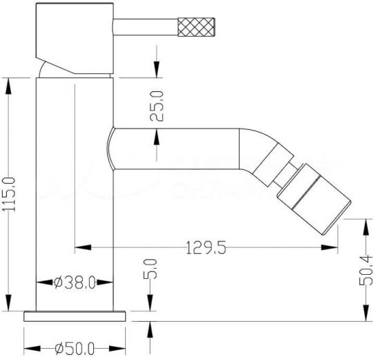 Однорычажный смеситель на горизонтальную поверхность для биде Boheme Uno 466 схема 10