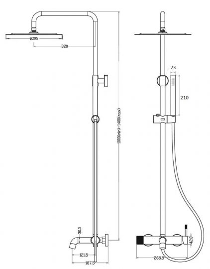 Стойка для душа со смесителем Boheme Uno 468 схема 10
