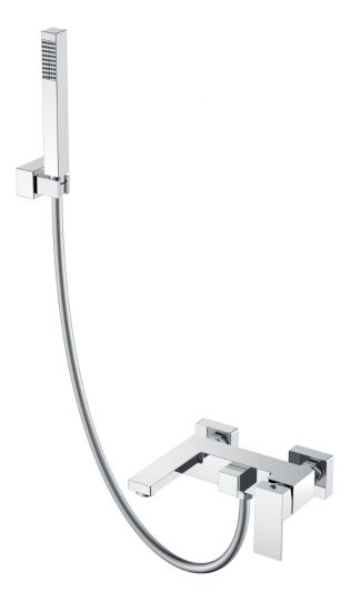 Однорычажный настенный смеситель для ванны Boheme Qubic 473 схема 3