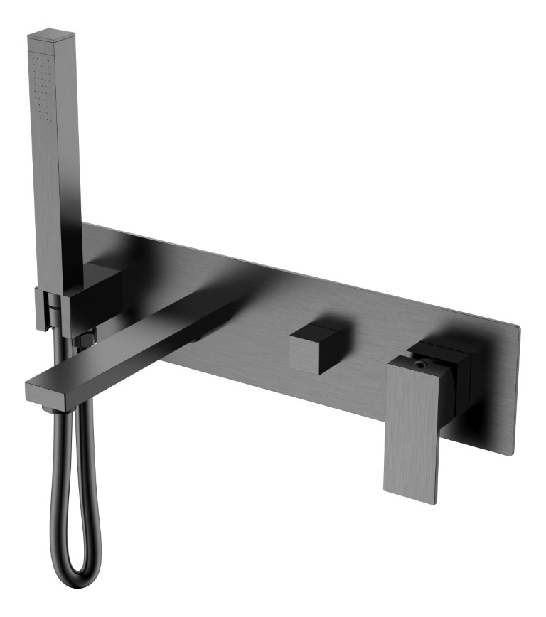 Однорычажный настенный смеситель для ванны Boheme Qubic 474 ФОТО