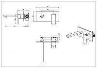 Однорычажный встраиваемый смеситель для раковины Boheme Qubic 475 схема 11