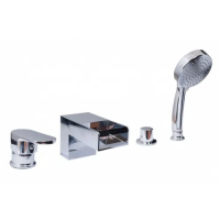 Однорычажный смеситель на горизонтальную поверхность для ванны Boheme Cascade 493 схема 1