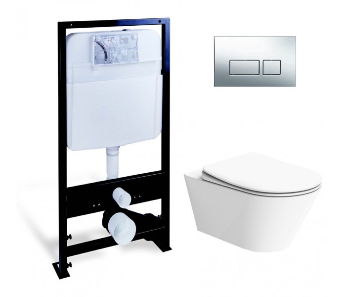 Сет Boheme Avva: инсталляция Boheme 666 с панелью смыва Boheme 664 и унитазом Boheme Avva 972-W сиденье микролифт ФОТО