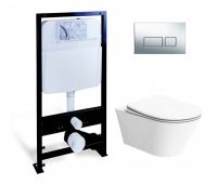 Сет Boheme Avva: инсталляция Boheme 666 с панелью смыва Boheme 664 и унитазом Boheme Avva 972-W сиденье микролифт схема 2