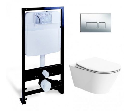 Сет Boheme Avva: инсталляция Boheme 666 с панелью смыва Boheme 664 и унитазом Boheme Avva 972-W сиденье микролифт схема 2