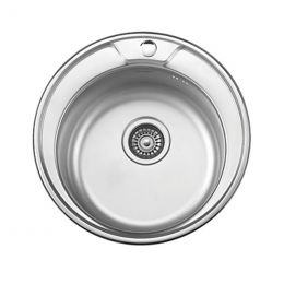 LEDEME Мойка врезная матовая L74949-6 круглая 490х490мм с сифоном и крепежом (0.6мм)