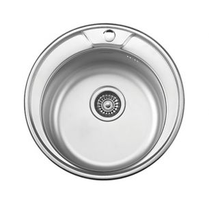 LEDEME Мойка врезная матовая L74949-6 круглая 490х490мм с сифоном и крепежом (0.6мм)