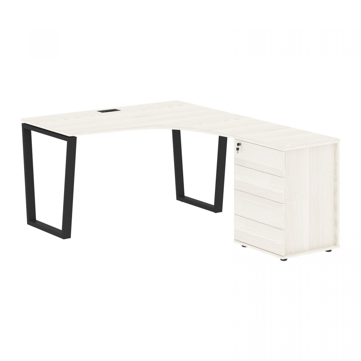 Стол эргономичный с тумбой EVCET 1318(R) 1360х1880х750