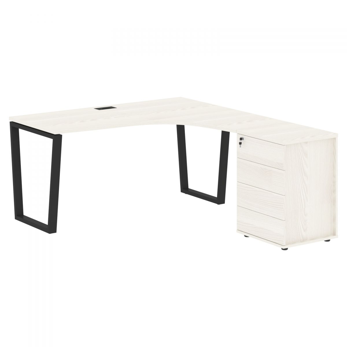 Стол эргономичный с тумбой EVCET 1518(R) 1560х1880х750