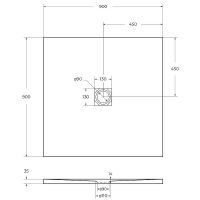 Душевой поддон из искусственного камня BelBagno Uno 90x90 TRAY-MR-UNO-A-90-35-NERO Черный схема 5