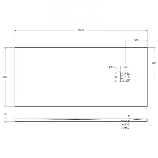 Душевой поддон из искусственного камня BelBagno Uno 180x80 TRAY-MR-UNO-AH-180/80-35-W Белый ФОТО