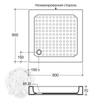 Керамический душевой поддон Migliore 80x80 ML.PDQ-28.370.BI схема 2