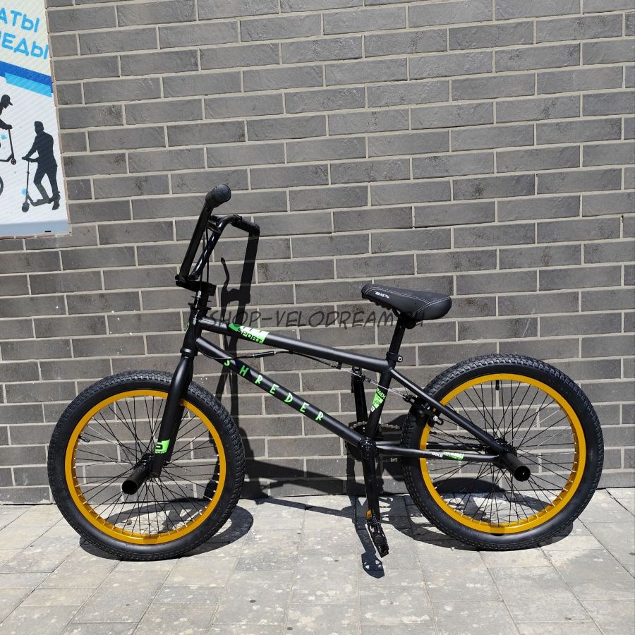 Велосипед BMX 20"  БМХ цвет черно-зеленый shreder