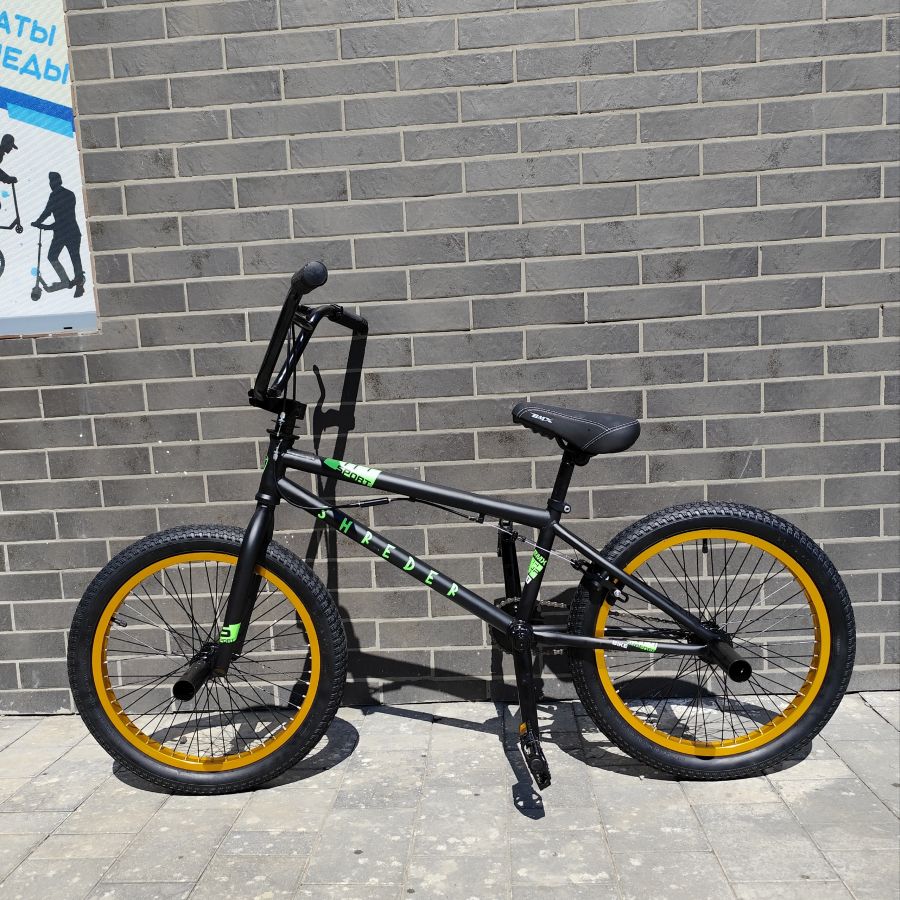Велосипед BMX 20"  БМХ цвет черно-зеленый shreder