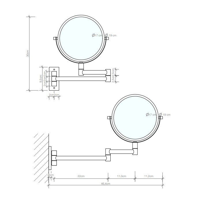 Косметическое зеркало в ванную комнату круглое Decor Walther Spt 01109 ФОТО