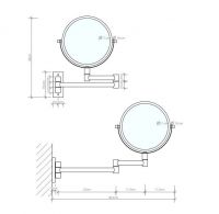 Косметическое зеркало в ванную комнату круглое Decor Walther Spt 01109 схема 2