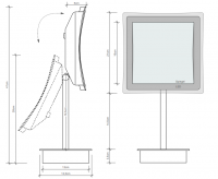 Косметическое зеркало настольное Decor Walther Bs квадратное 01215 схема 2