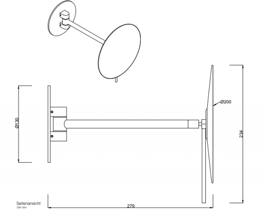 Настенное косметическое зеркало в ванную комнату Decor Walther Round ультратонкое 01228 схема 2