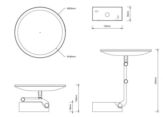 Тонкое косметическое зеркало Decor Walther Brick с подсветкой 01231 схема 2