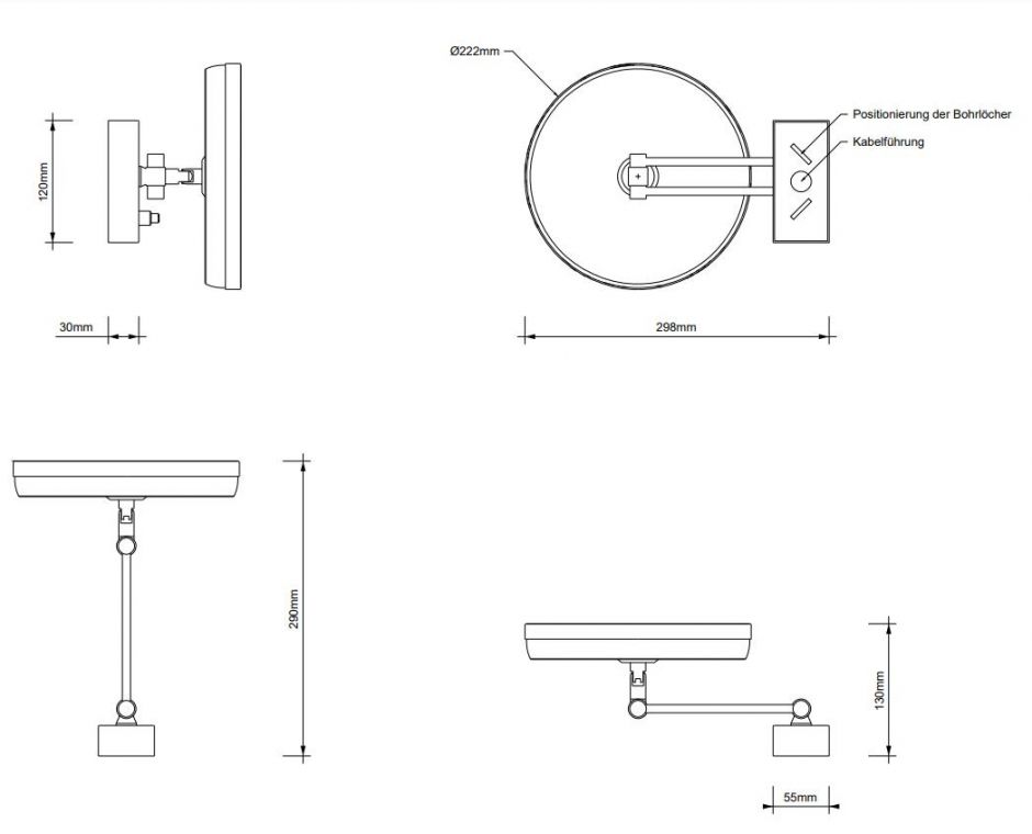 Косметическое зеркало Decor Walther Classic с подсветкой 01238 ФОТО