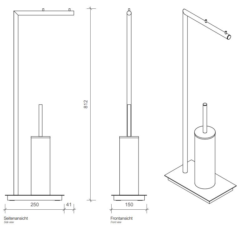 Стойка с ершиком и бумагодержателем Decor Walther Straight 05057 ФОТО