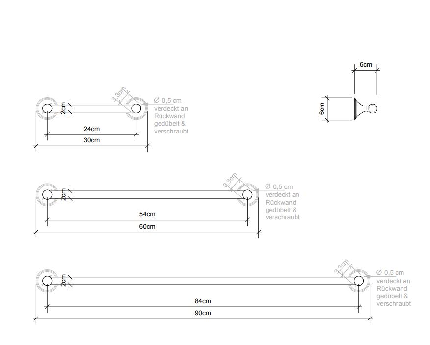 Полотенцедержатель Decor Walther Classic 05101 30х6.5 ФОТО