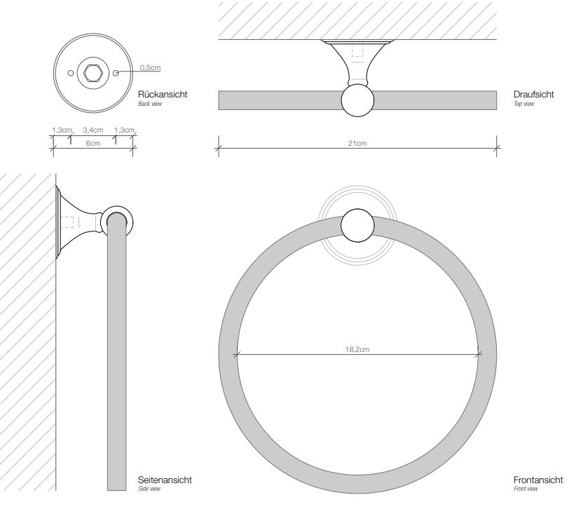 Держатель полотенец Decor Walther Classic 05106 ФОТО