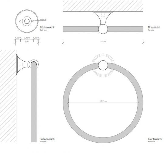 Держатель полотенец Decor Walther Classic 05106 схема 3