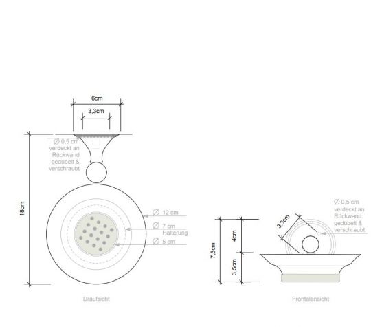 Подвесная мыльница в ванную Decor Walther Classic 05113 схема 3