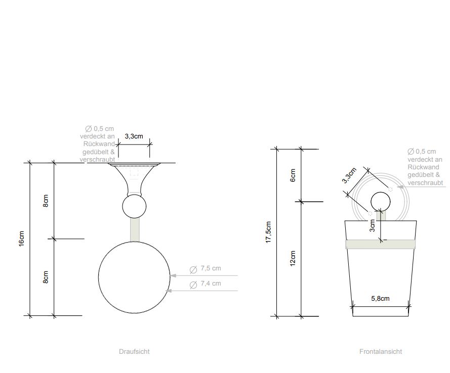Подвесной стакан Decor Walther Classic 05114 ФОТО