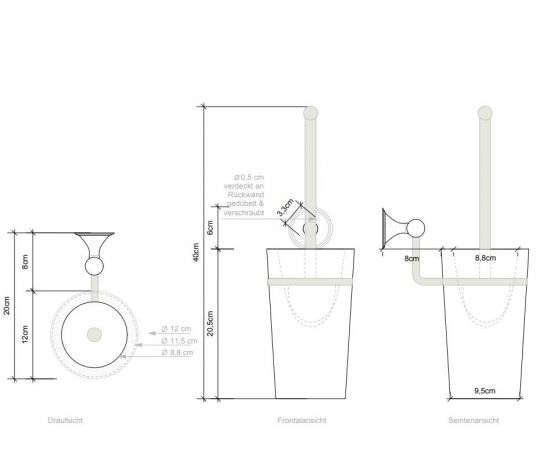 Ёршик для унитаза Decor Walther Classic 05116 схема 3