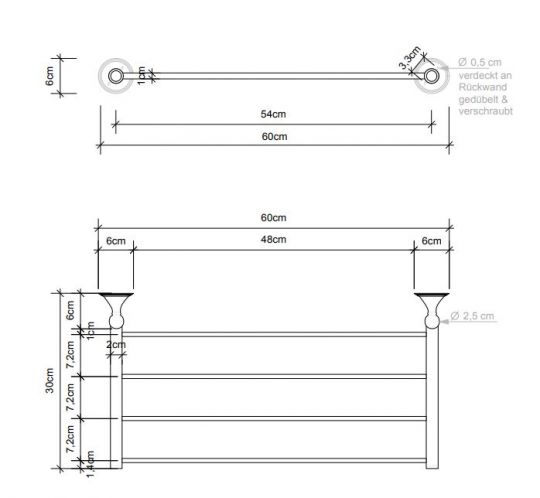 Полотенцедержатель Decor Walther Classic 05125 схема 2