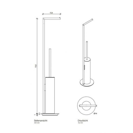 Напольная стойка с ёршиком и бумагодержателем Decor Walther Mikado 05223 84х14 схема 17