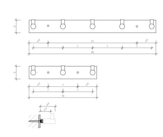 Панель с крючками Decor Walther Basic для душевой 530500 схема 3