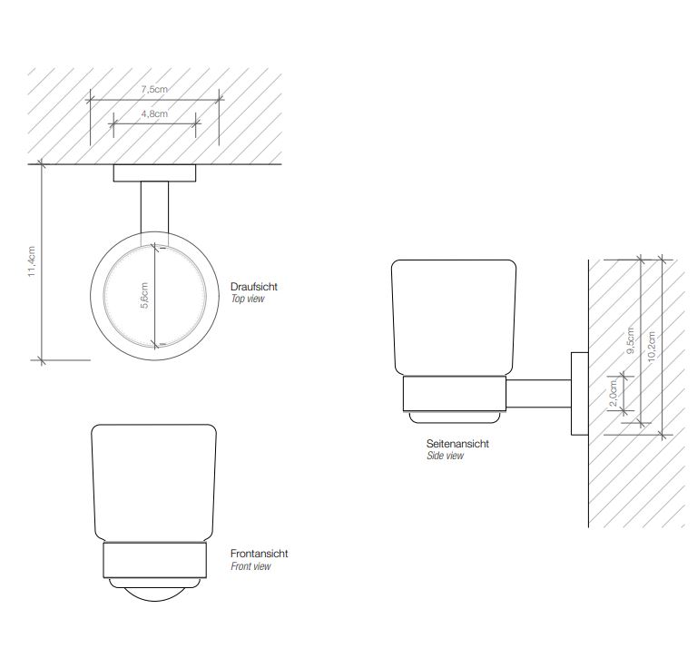 Подвесной стакан Decor Walther Basic стеклянный 05309 ФОТО