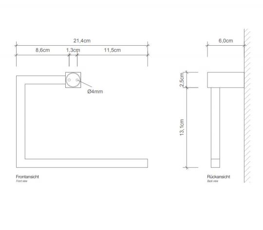 Держатель для туалетной бумаги Decor Walther Corner 05606 схема 5