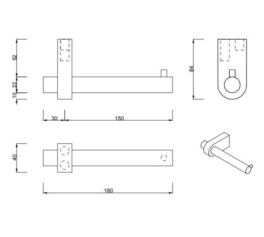 Держатель для туалетной бумаги Decor Walther Century 05854 схема 5