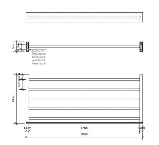 Держатель полотенец Decor Walther Brick 05935 схема 2