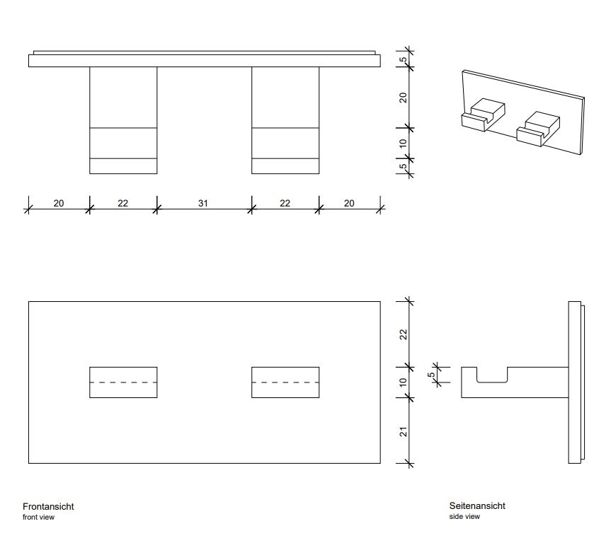 Крючок-вешалка для ванной Decor Walther Brick цвет хром 05940 ФОТО