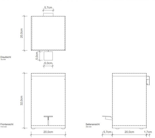 Мусорное ведро в ванную Decor Walther Basic 06145 схема 3