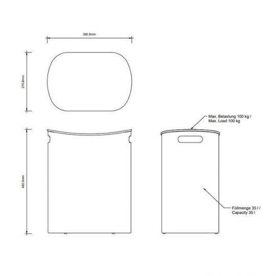 Корзина для белья Decor Walther All in 06152 схема 2 Корзина для белья Decor Walther All in 06152 схема 2